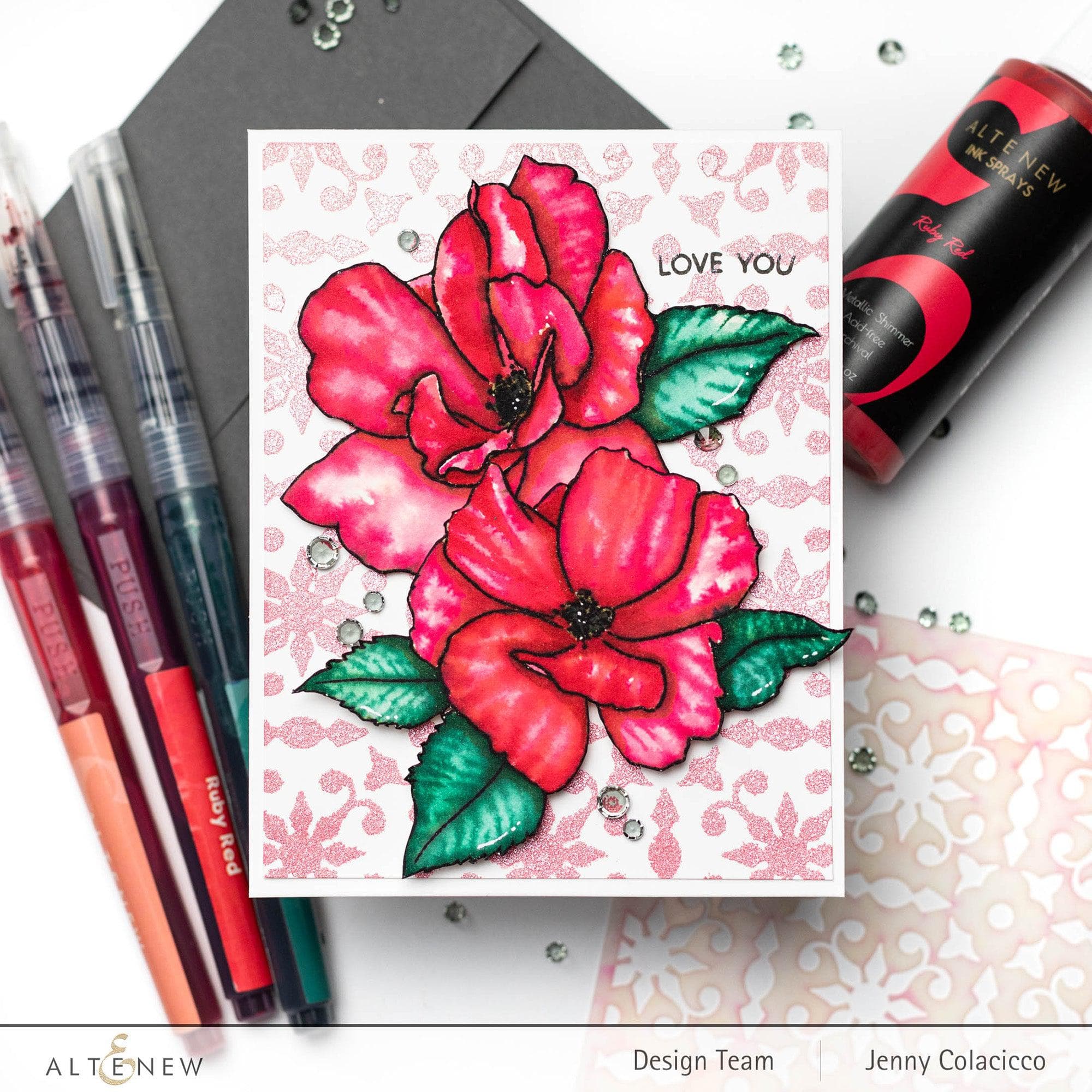 China Rose Outline Stamp Set for DIY Painting - Floral Art Stamps for Scrapbooking, Card Making & Home Decor