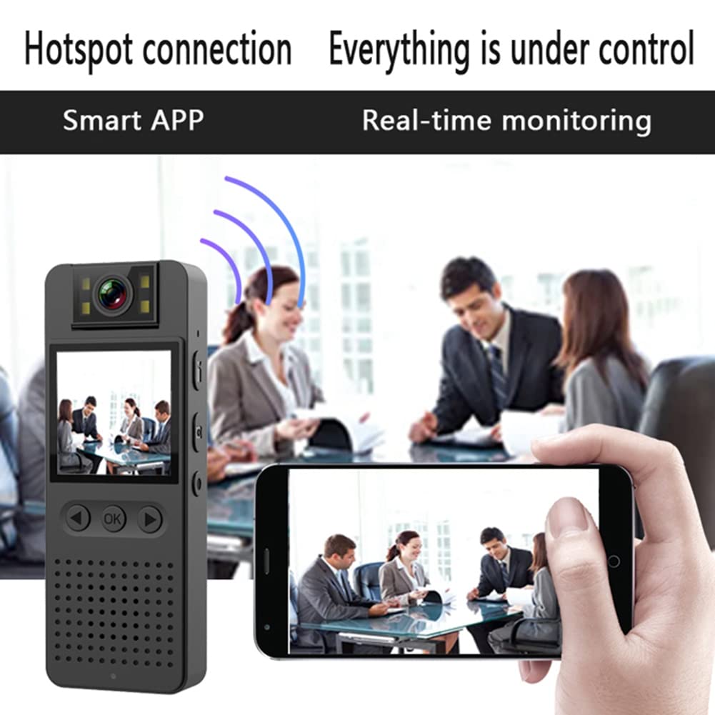 HOMEDEK 1080P HD Infrared Night Vision WiFi Camera with LED Screen - Body Cam, Police Camera, Bike Cam, DV Camcorder for Home Security, Outdoor Surveillance & Action Recording