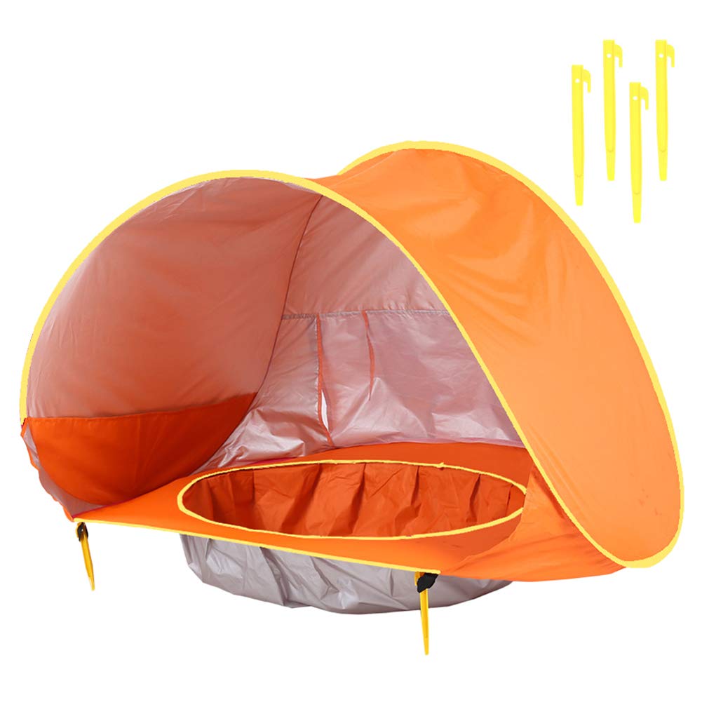 Lightweight Baby Travel Tent with UV Protection - Portable Sun Shelter for Toddlers, Beach & Outdoor Play - Perfect Gift Set for Kids (Orange) | Ideal for Picnics, Parks, and Backyard Fun