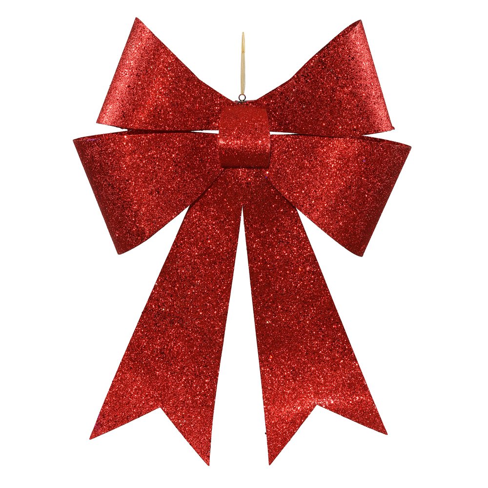 Vickerman 30 Inch Red Sequin Christmas Bow - Premium Holiday Decoration for Tree, Wreath, Gift Wrapping & Party Decor (1 per Bag)