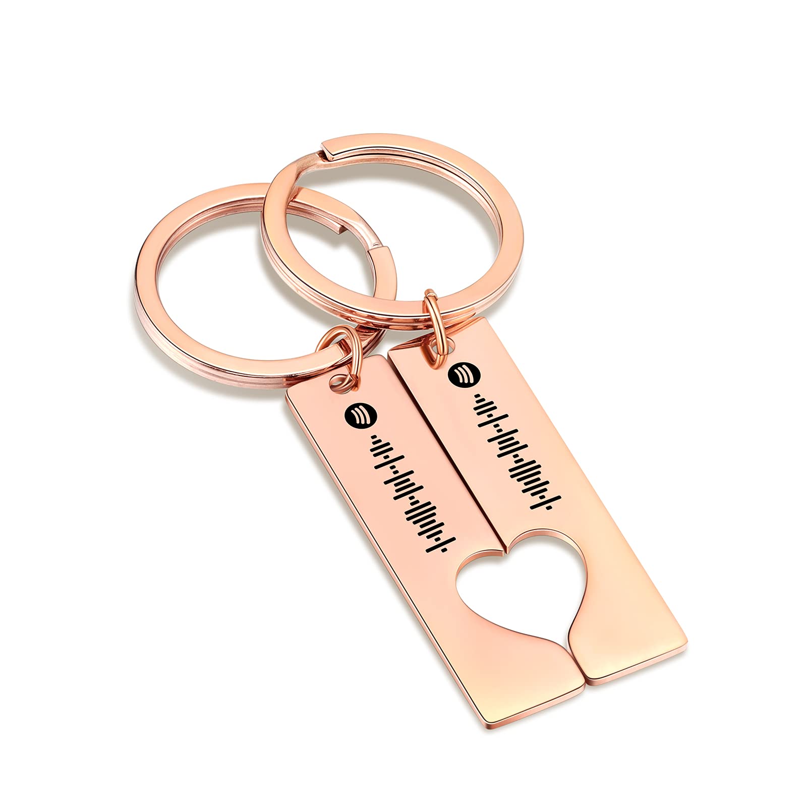 JewelOra 2-Pack Personalized Spotify Keychain - Custom Scannable Music Code Keyring for Couples | Perfect Gift for Anniversaries, Valentine's Day & Music Lovers