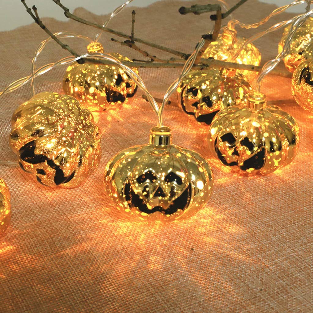 Halloween LED String Lights - 20 Pumpkin Lights for Outdoor Decor, 2 Modes (Steady/Flickering), 3M Waterproof - Perfect for Patio, Garden & Party Decorations