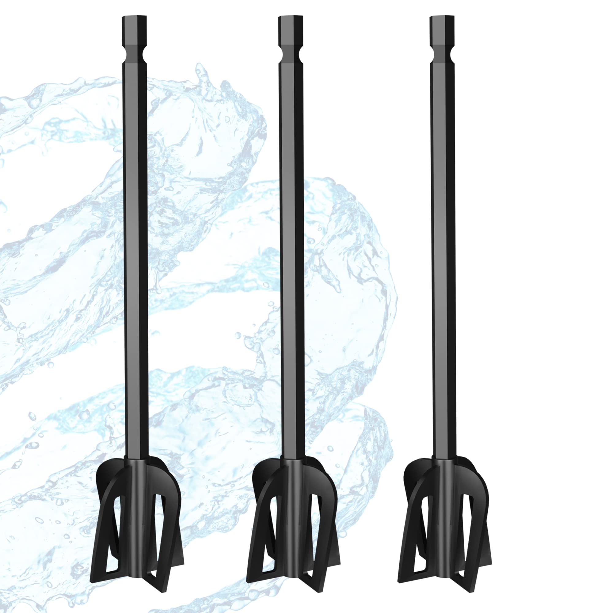 3-Pack Reusable Epoxy Resin Mixer Paddles - Bidirectional Paint Stirrer Drill Attachment for Epoxy, Paint & Glue Mixing - Perfect for DIY Crafts, Woodworking & Home Renovation Projects