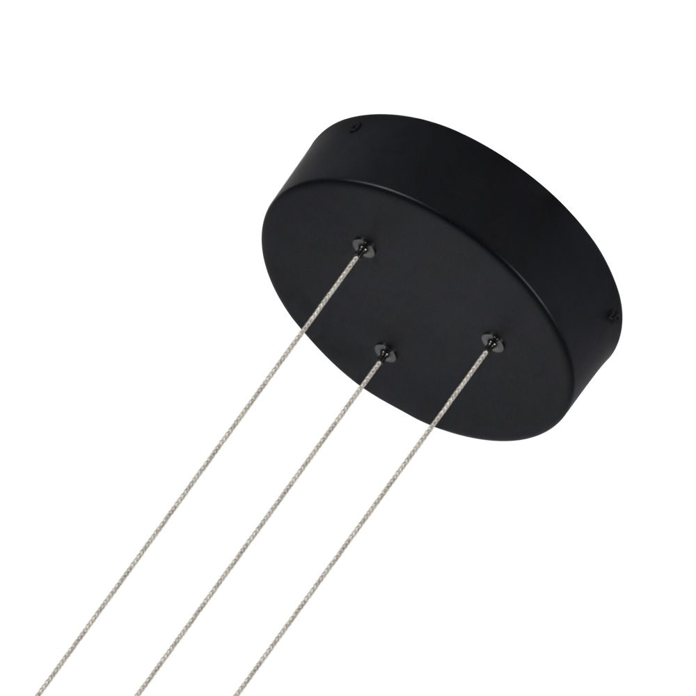 VONN Salm 24 Inch Black LED Disc Chandelier - Modern Ceiling Light Fixture for Dining Room, Bedroom, or Living Room Decor