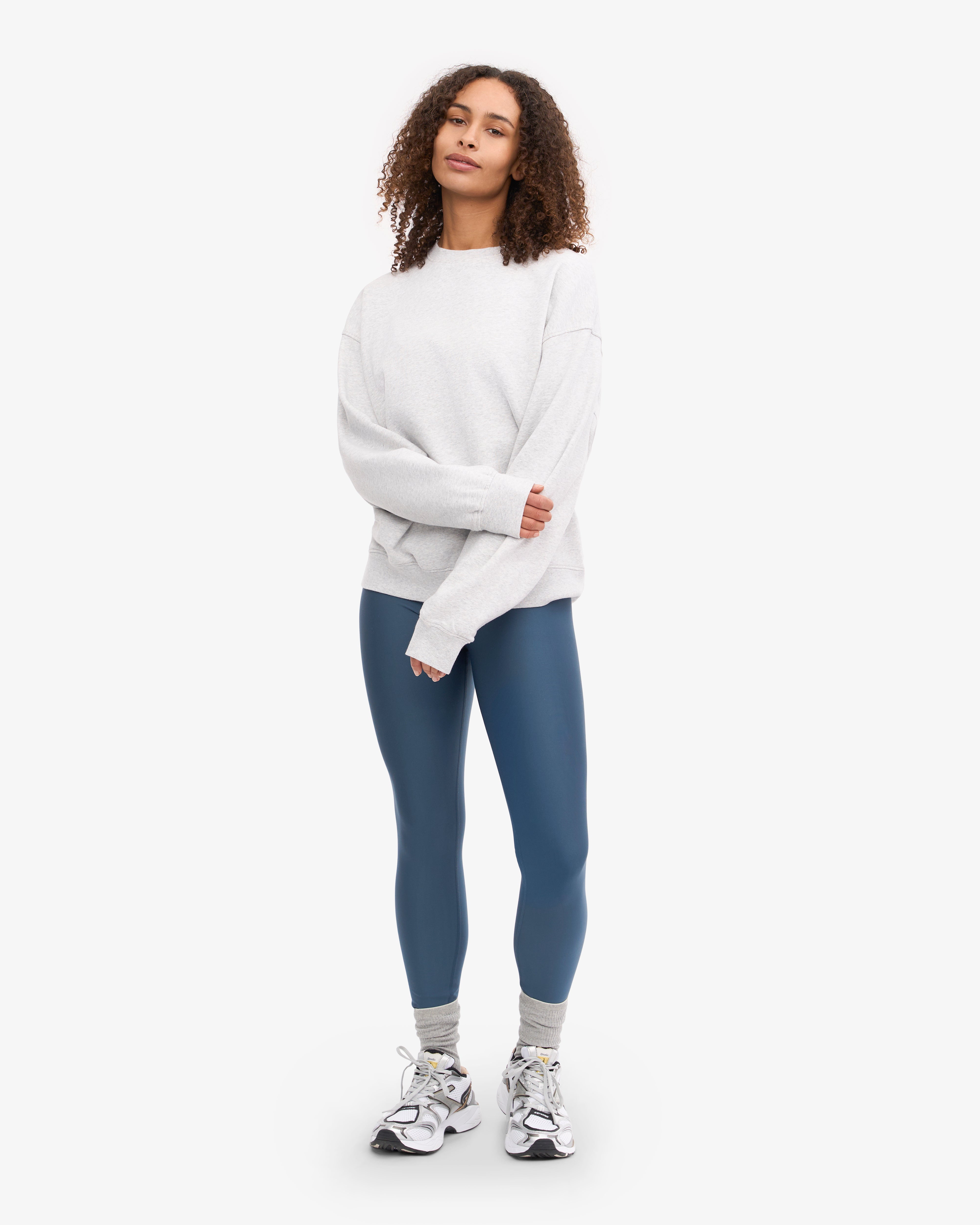 Organic Oversized Crewneck Sweatshirt - Snow Melange - Cozy Winter Wear for Men & Women - Perfect for Casual Outfits, Lounging & Cold Weather