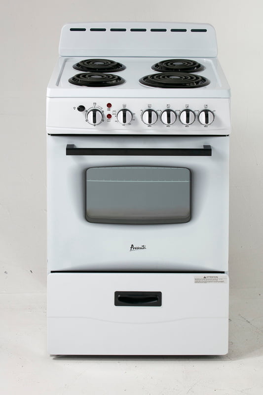 Avanti ER24P0WG 24 Inch Electric Range Stove with 4 Burners - Perfect for Home Kitchen Cooking, Baking & Meal Prep