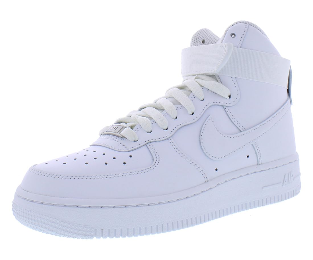 Nike Women's Air Force 1 High Triple White Sneakers - White/White-White (DD9624 100) - Size 9 | Basketball Shoes for Women, Casual Streetwear & Gym Workout Shoes