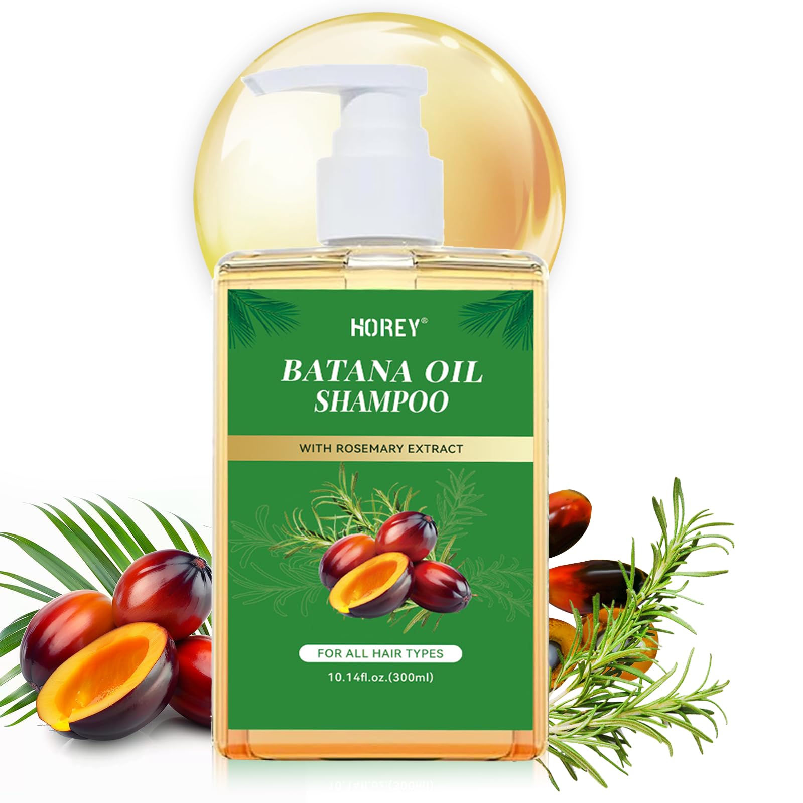 Organic Batana Oil & Rosemary Shampoo for Hair Growth - Nourishing & Regenerating Hair Treatment for Men & Women - 300ml/10.14 Fl.Oz - Perfect for Dry, Damaged Hair & Scalp Care