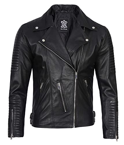 Premium Men's Motorcycle Jacket - Genuine Lambskin Leather Riding Jacket for Bikers - Ideal for Cruising, Touring & Urban Riding