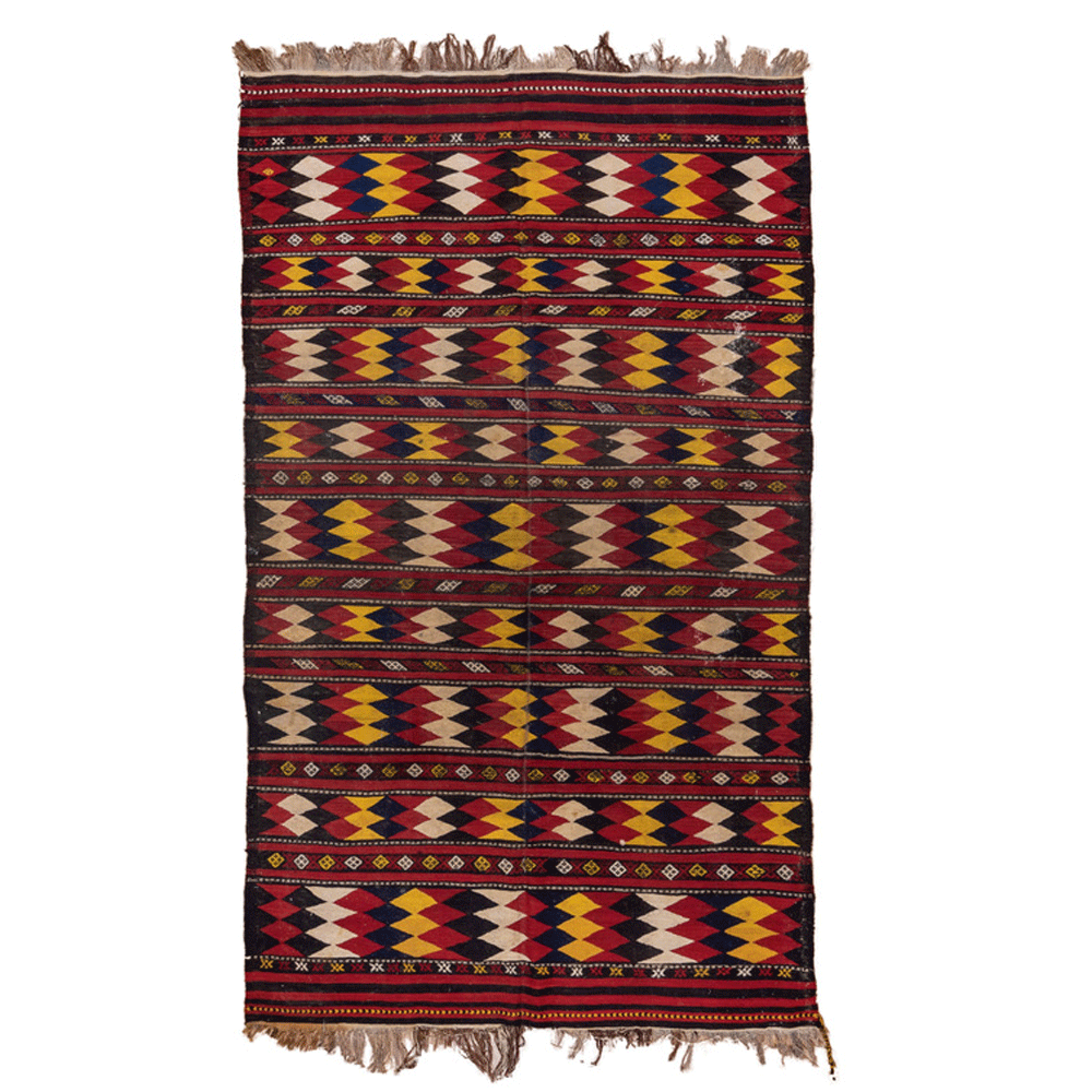 5'10 x 10' Handwoven Afghan Kilim Rug - Vintage Tribal Design, Durable Wool - Perfect for Living Room, Bedroom, or Boho Home Decor