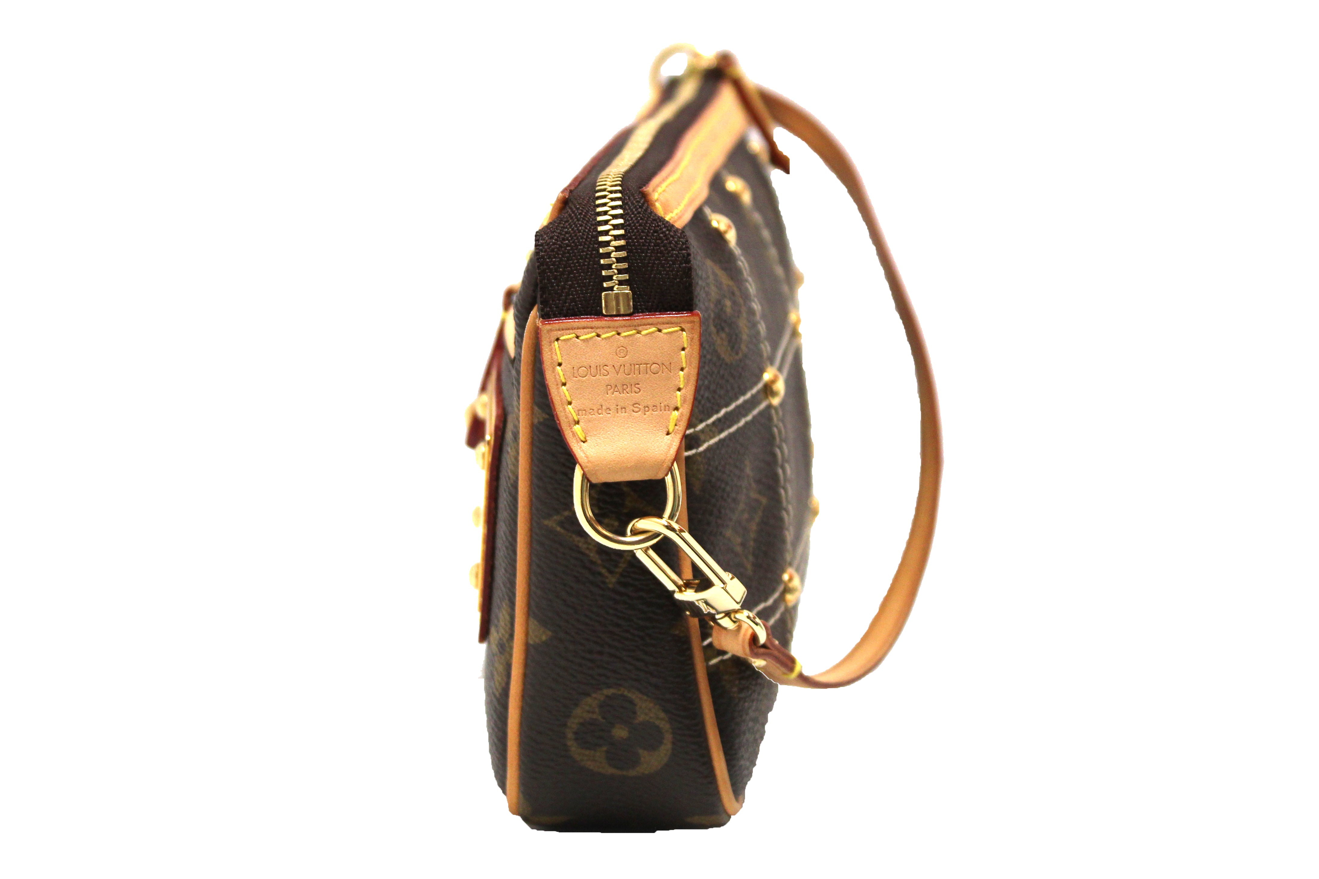 Authentic Louis Vuitton Limited Edition Monogram Canvas Riveting Pochette Bag - Luxury Crossbody Purse for Women, Perfect for Date Night & Special Occasions