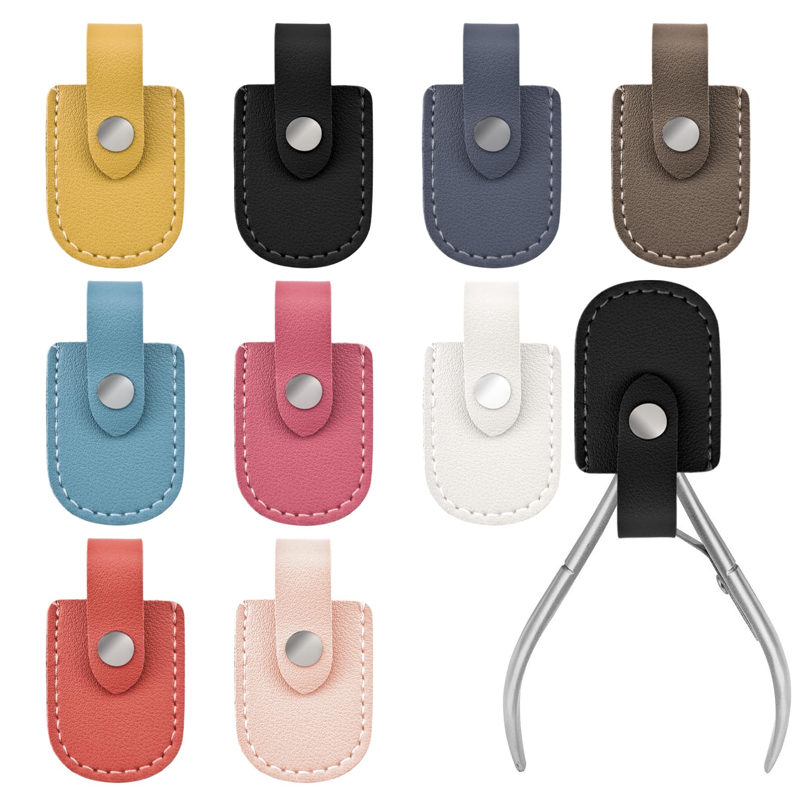 9 Pack Nail Scissors Protective Cover - Portable Scissor Pouch & Nail Nipper Protector - Storage Case for Nail Trimmer, Cuticle Scissor & Nail Clipper (9 Colors) - Perfect for Travel, Salon & Home Nail Care Organization