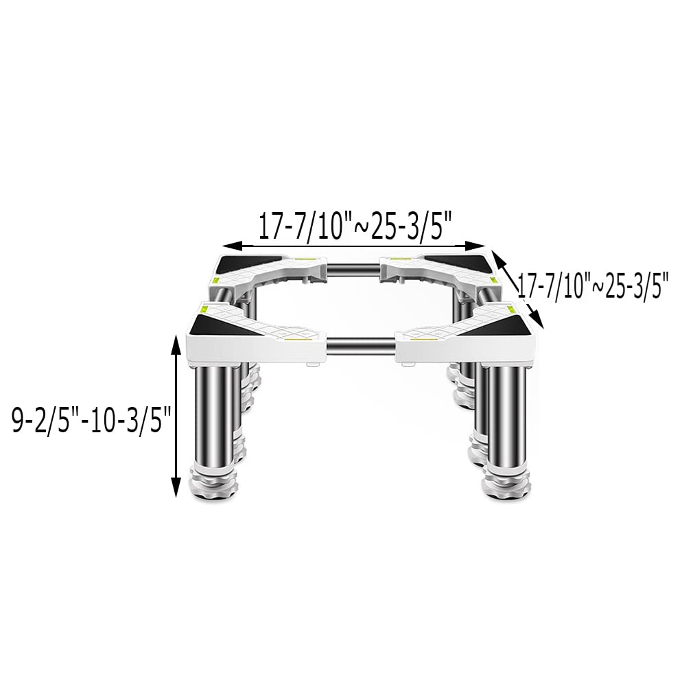 Adjustable Stainless Steel Refrigerator Stand with Rollers - Durable Washing Machine & Fridge Base for Home Appliances | Perfect for Kitchen, Laundry Room & Garage Organization