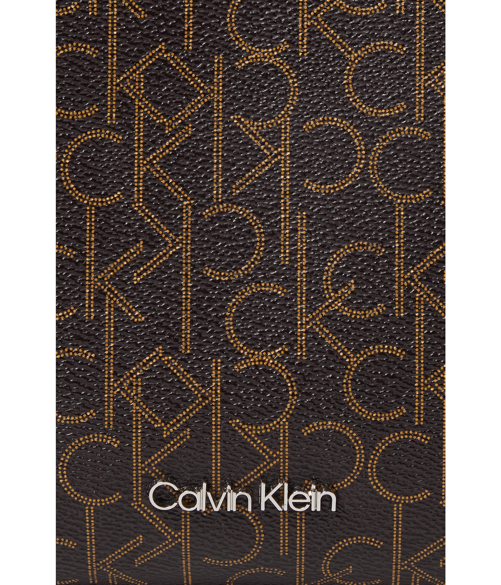 Calvin Klein Kaitlyn Tote Bag in Brown, Khaki & White - Stylish One Size Shoulder Bag for Women | Perfect for Work, Travel & Everyday Use