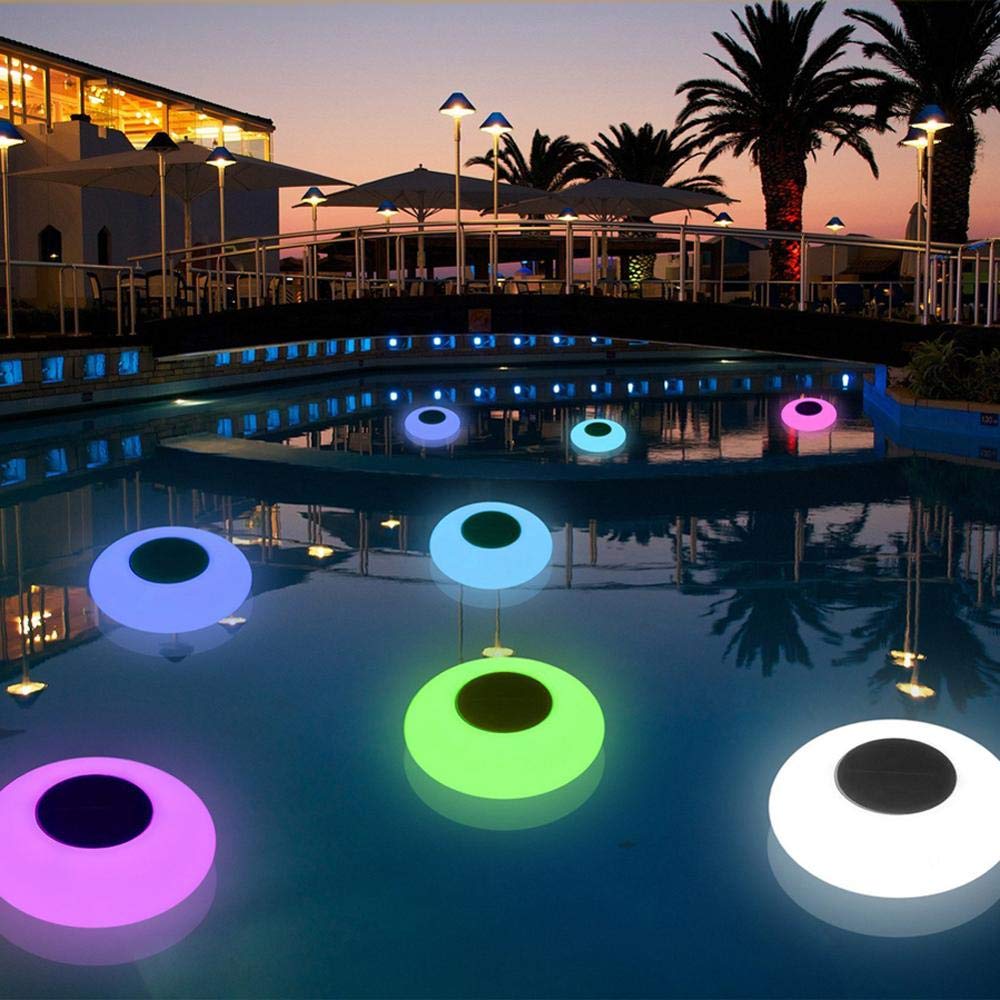 2 Pack 2021 Version 25CM (9.7'') Solar Floating Pool Lights - 16 Color Changing LED Waterproof Outdoor Garden & Patio Lights for Swimming Pools, Backyard Decor, and Nighttime Ambiance