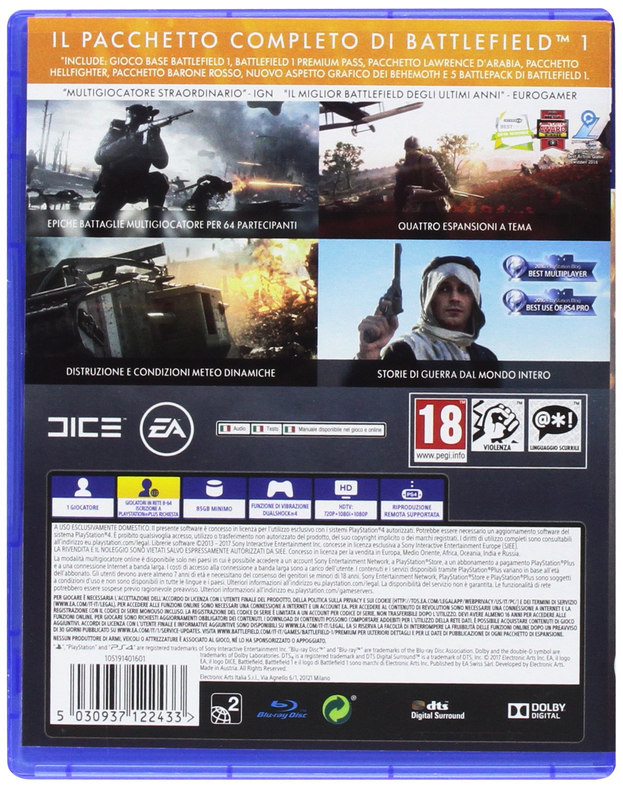Battlefield 1: Revolution Standard Edition - PlayStation 4 Game | WWI First-Person Shooter with Single Player Campaign & Multiplayer Modes | Perfect for War Game Enthusiasts & Online Battle Fans