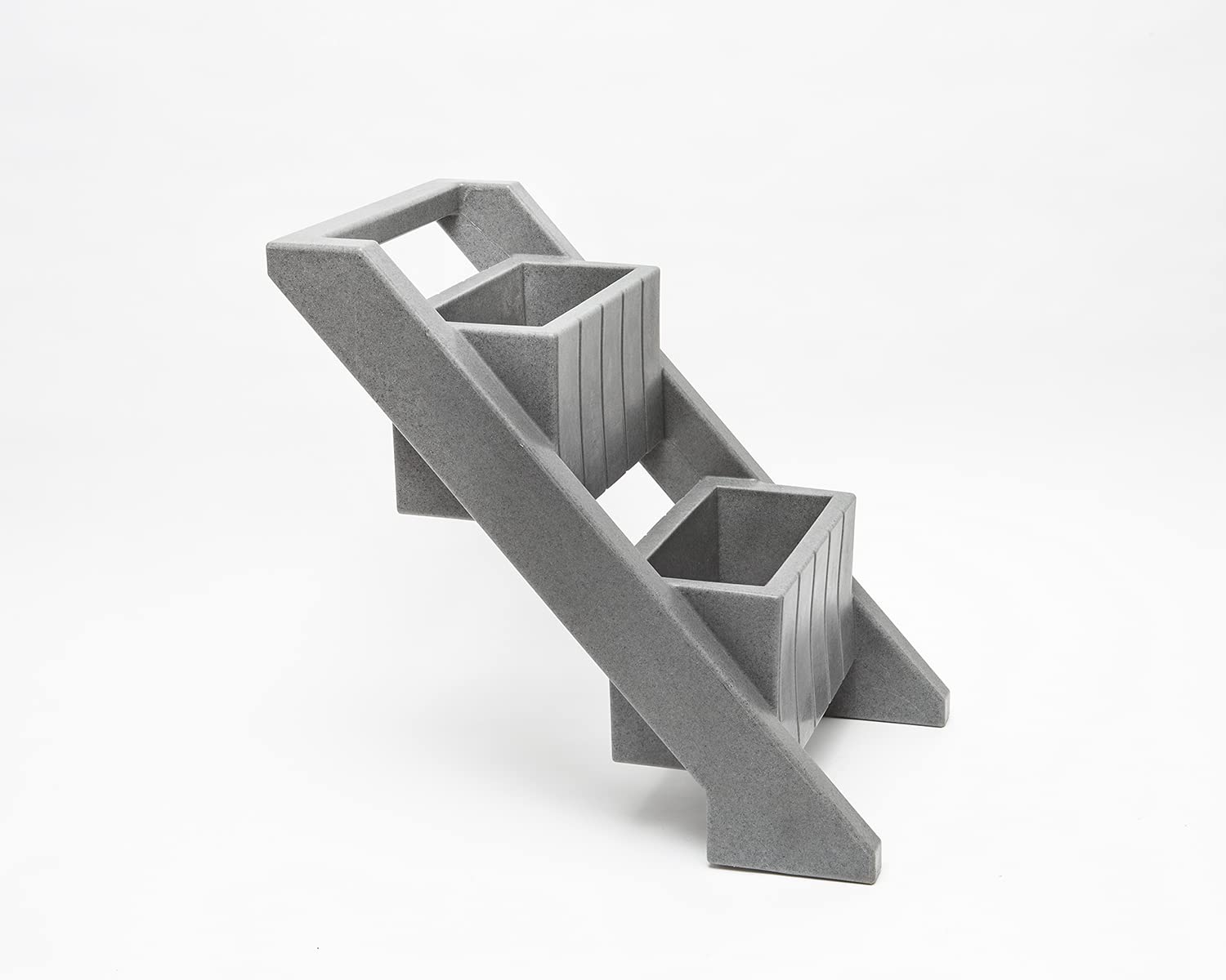 Raised Angled Garden Bed - Dark Granite Color Elevated Planter Box for Vegetables, Herbs & Flowers | Perfect for Patio, Balcony & Backyard Gardening