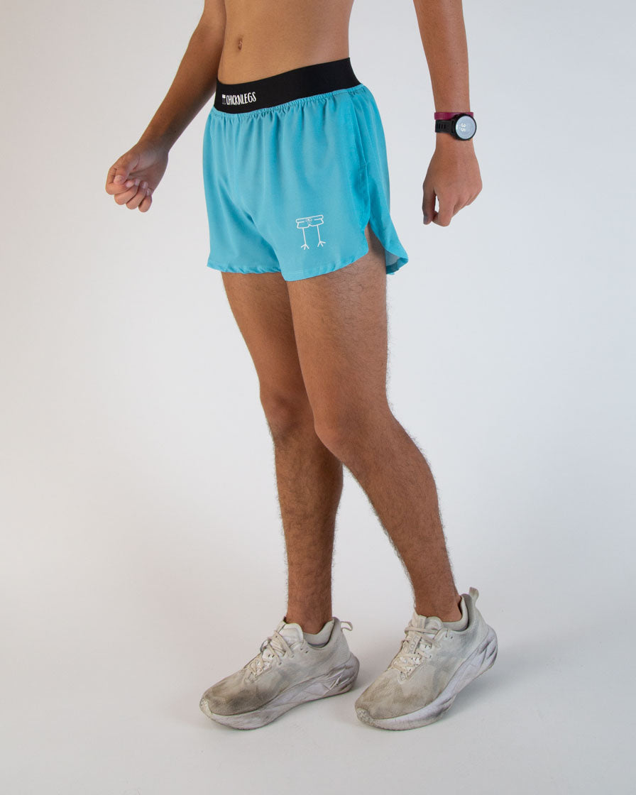 Men's Athletic 4-Inch Split Running Shorts - Lightweight & Breathable Sky Blue Workout Shorts for Gym, Jogging & Outdoor Sports