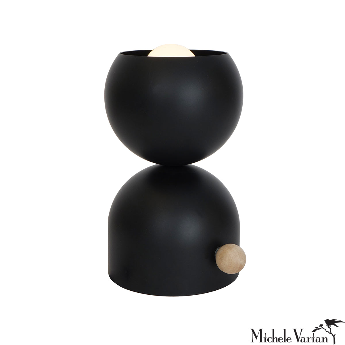 Black Eclipse Table Lamp - Modern LED Nightstand Lamp with Touch Control, Dimmable for Bedroom, Living Room, and Office Decor