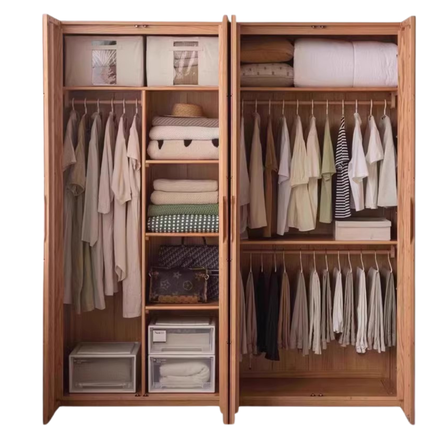 out of stock 70.9x23.6x86.6 inch / 180x59.9x220 сm / Natural Wood Color  / Four doors wardrobe Type D