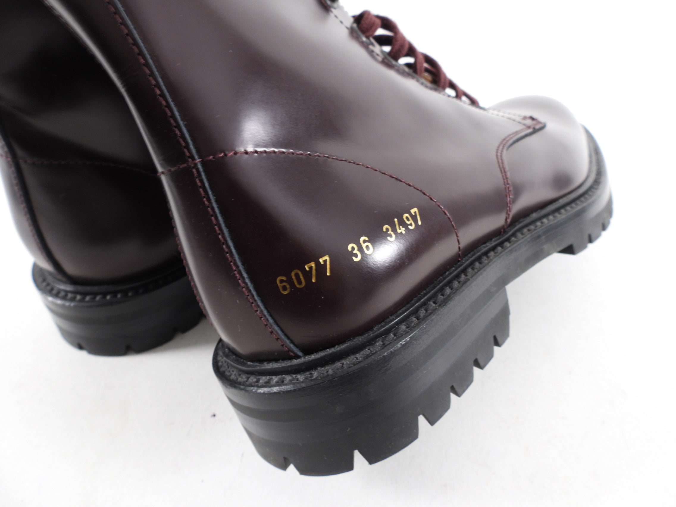 Common Projects Burgundy Leather Ankle Boots Women's Size EU 37 (US 6.5) - Stylish Chelsea Boots for Casual Outfits & Office Wear