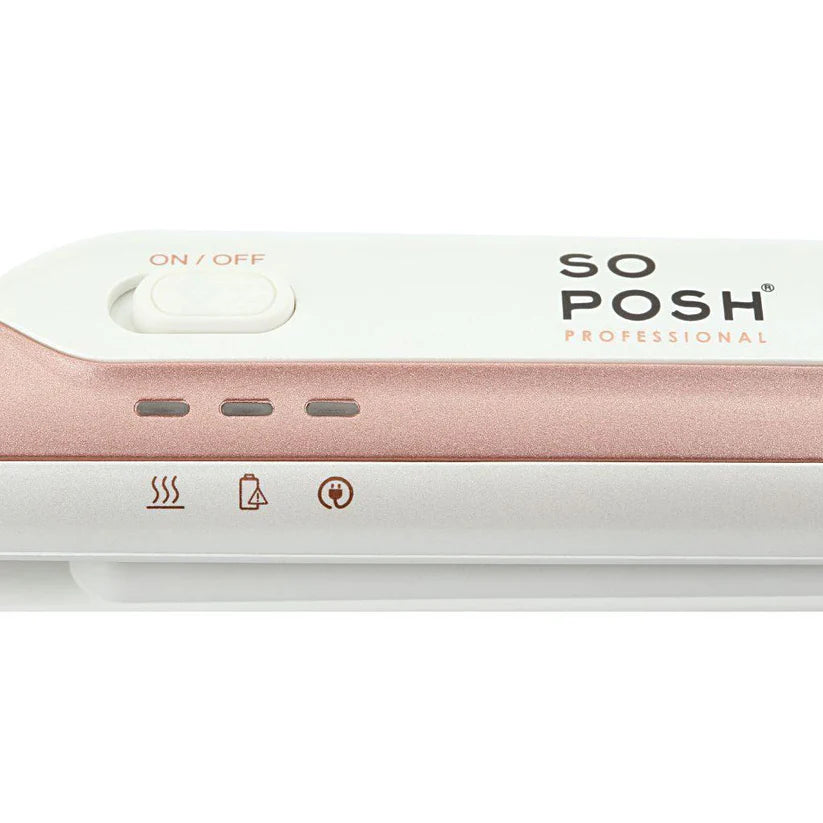So Posh Ceramic Cordless Hair Straightener - Professional Flat Iron for Smooth & Shiny Hair - Perfect for Travel, Home & Salon Use