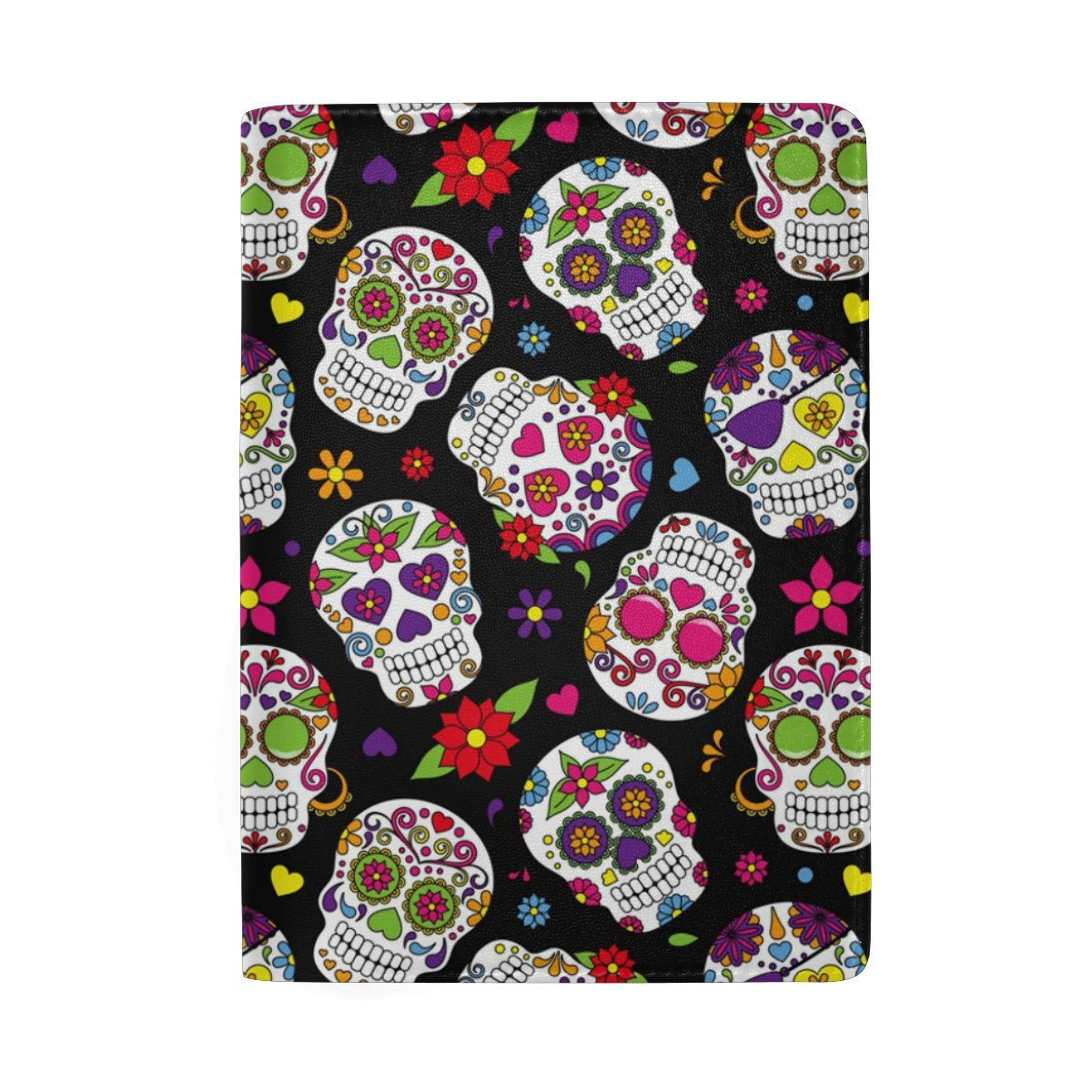 ALAZA Day of the Dead Rose Skull Leather Passport Holder - Stylish Travel Wallet Cover Case for Women & Men - Perfect for Airports, Vacations & International Trips