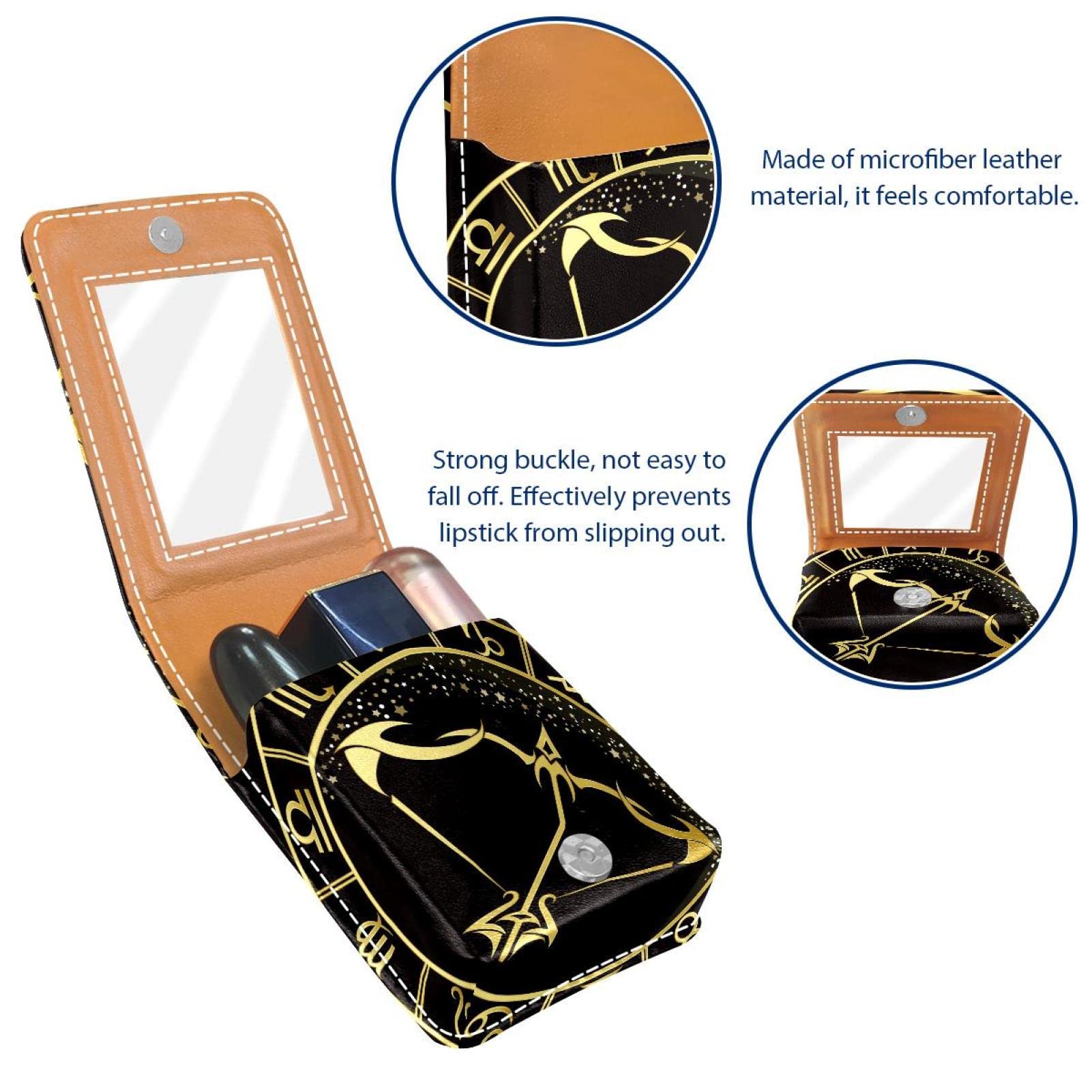 Personalized Lipstick Case - Portable Makeup Bag & Cosmetic Pouch Organizer - Zodiac Sagittarius Constellation Design - Perfect for Travel, Daily Use & Gift Giving