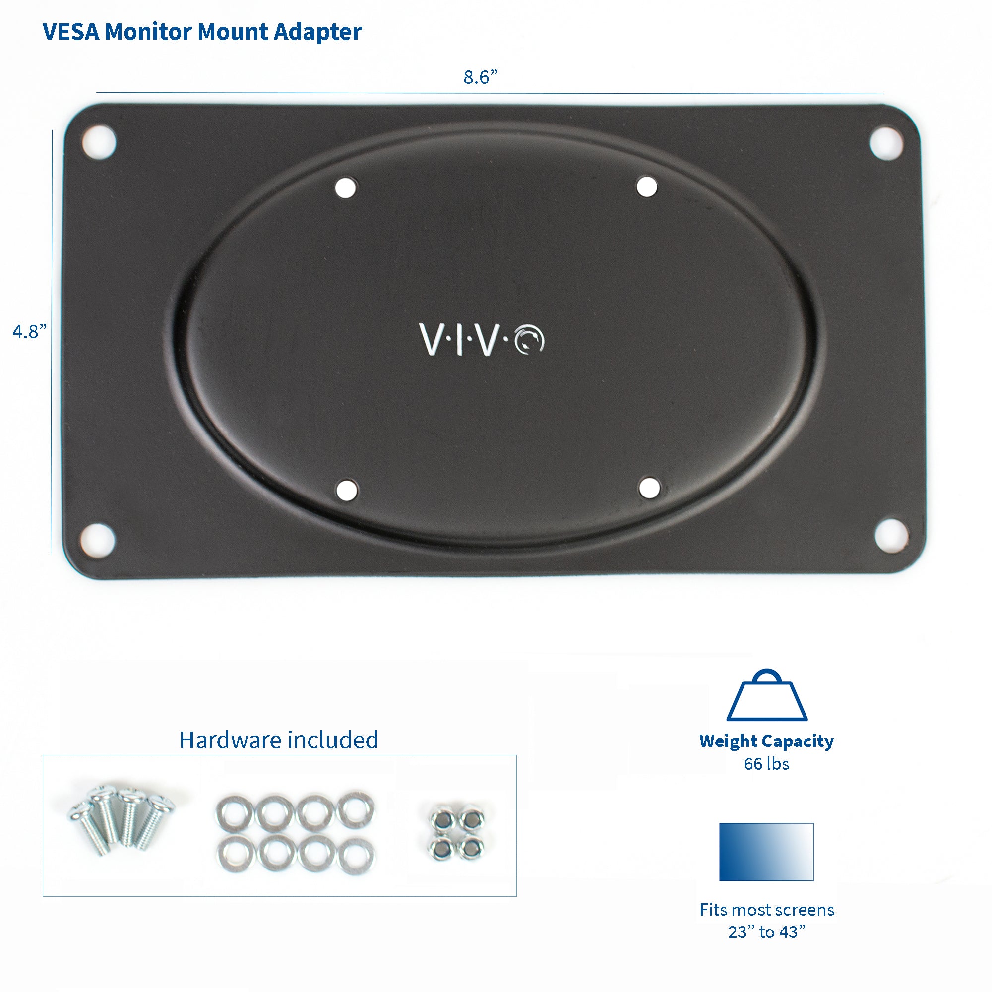 VESA Monitor Mount Adapter 75x75mm to 200x100mm - Heavy Duty Bracket for LCD TV & Computer Screens - Perfect for Home Office & Gaming Setup