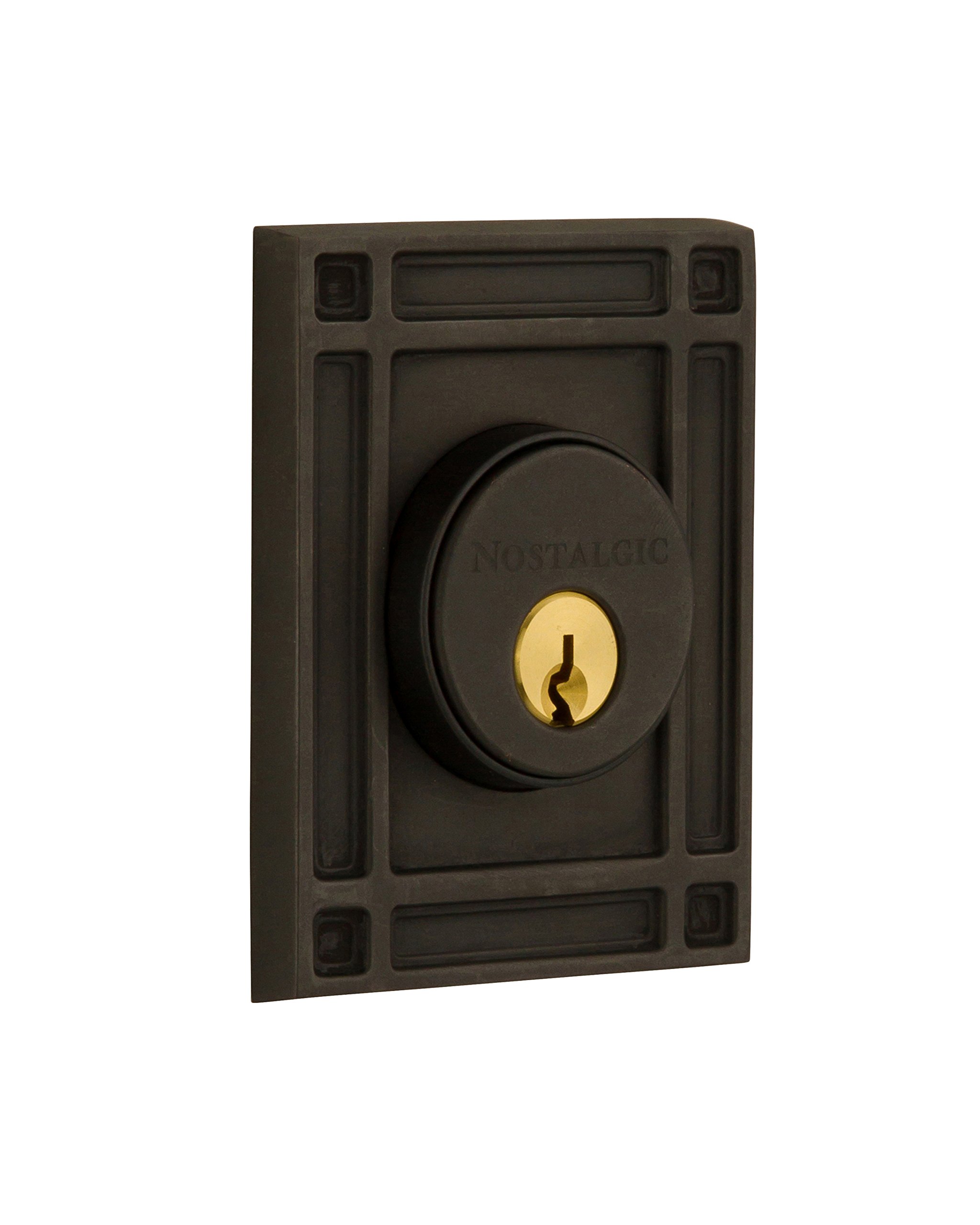 Nostalgic Warehouse Mission Double Cylinder Deadbolt Lock - Oil-Rubbed Bronze Finish - Vintage Style Door Security for Home & Office