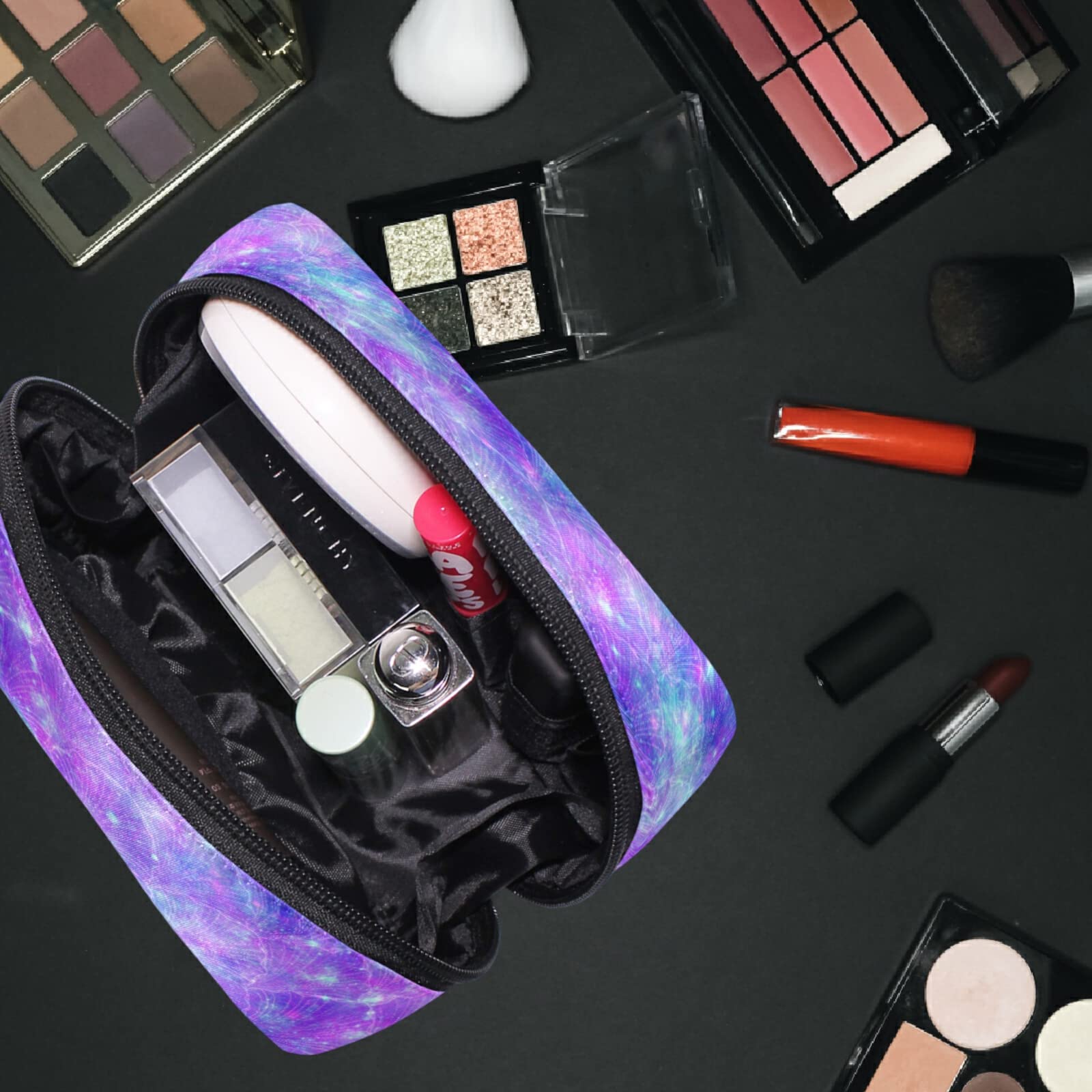 Mermaid Fantasy Cosmetic Bag for Women & Girls - Small Travel Makeup Organizer with Multiple Compartments - Perfect for Toiletries, Cosmetics & Jewelry Storage on Vacation, Gym or Daily Use