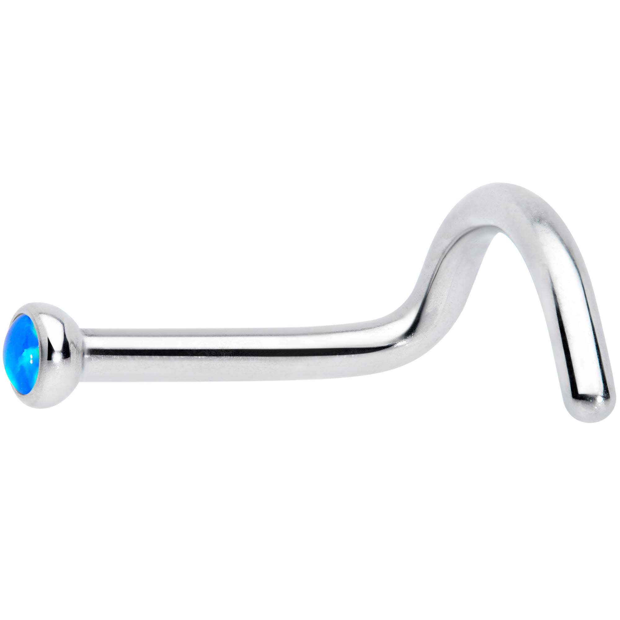 18G Titanium Nose Screw Ring with 2mm Synthetic Opal - Hypoallergenic Body Jewelry for Sensitive Skin - Perfect for Everyday Wear, Parties, and Special Occasions