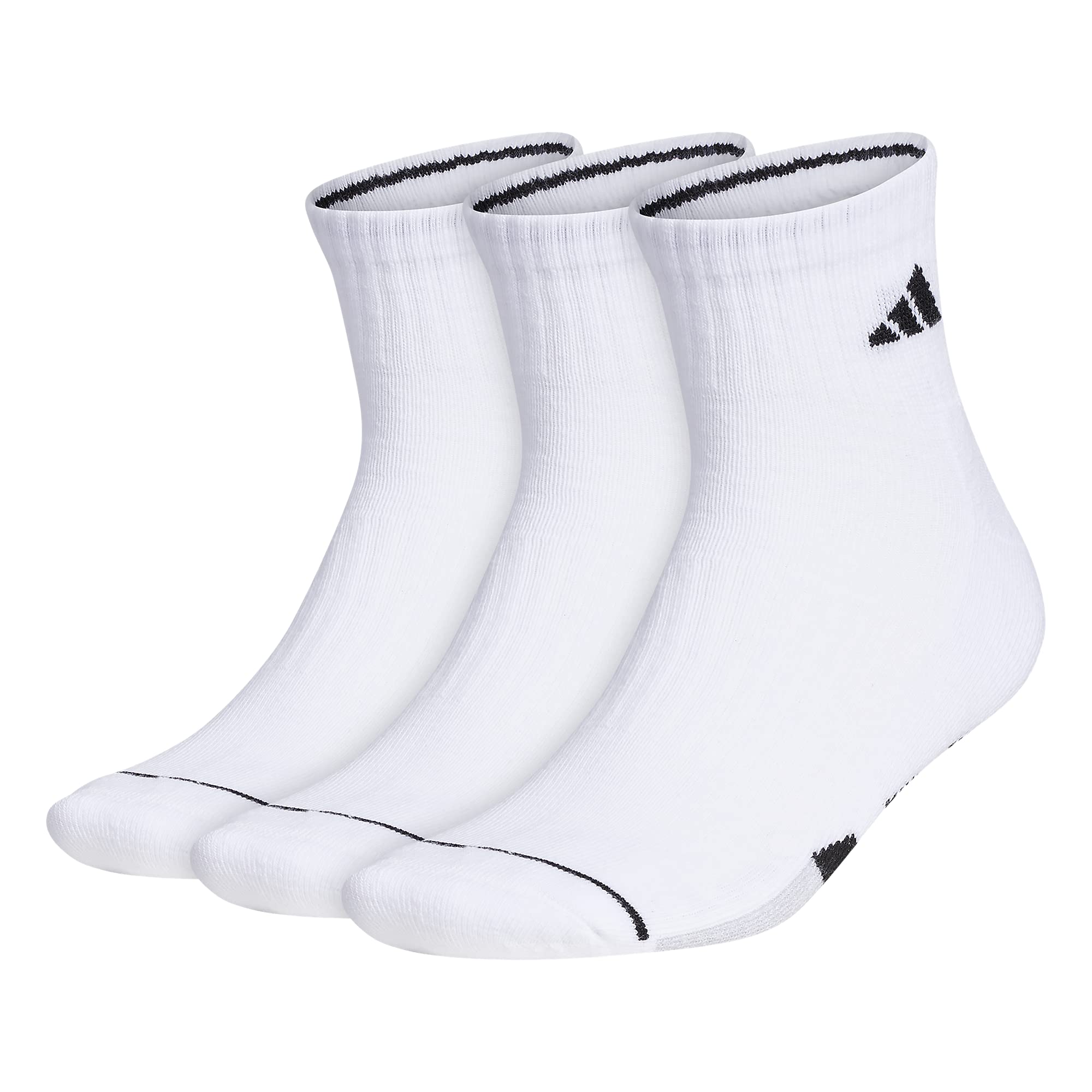 Adidas Men's Cushioned Quarter Socks 3-Pack - Breathable Athletic Socks for Running, Gym & Everyday Comfort