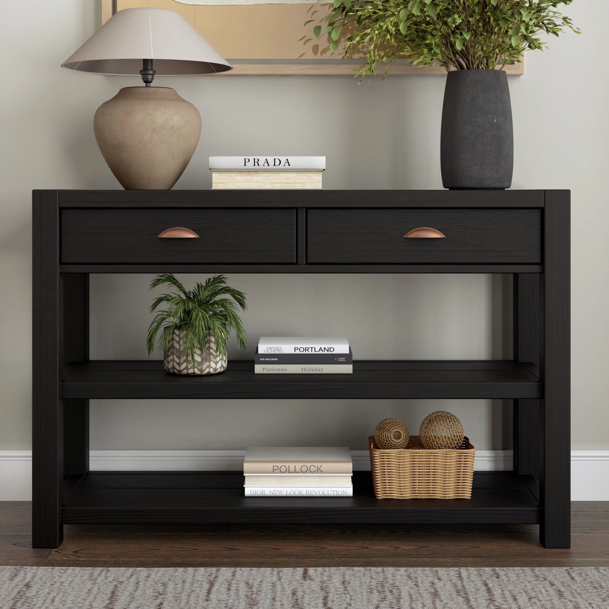 Montauk Console Table - Modern Entryway Sofa Table with Storage Shelf | Perfect for Hallway, Living Room & Bedroom Decor