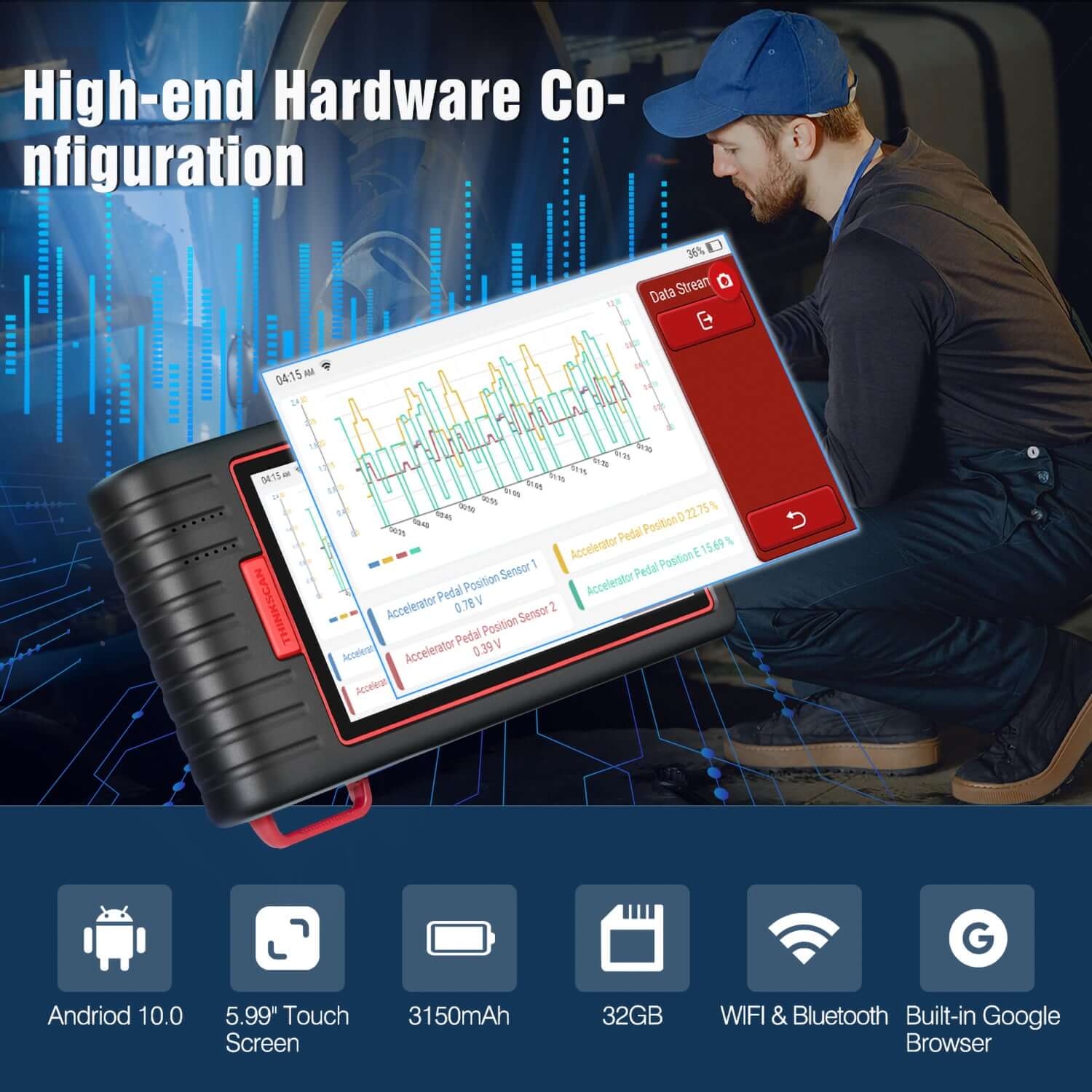 THINKCAR Thinkscan Max 2 CAN FD OBD2 Scanner - Full System Diagnostic Tool for Cars, Trucks & SUVs | Read/Reset Check Engine Light, ABS, SRS, Transmission | Perfect for Mechanics & DIY Auto Repair