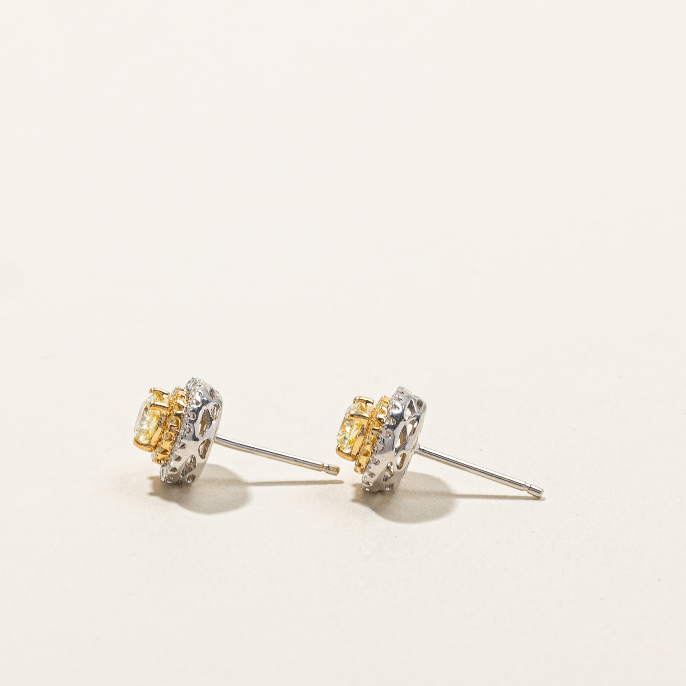 1.54ctw Diamond Stud Earrings for Women - Round Cut Cluster Set in 14K White Gold - Perfect for Weddings, Anniversaries & Special Occasions
