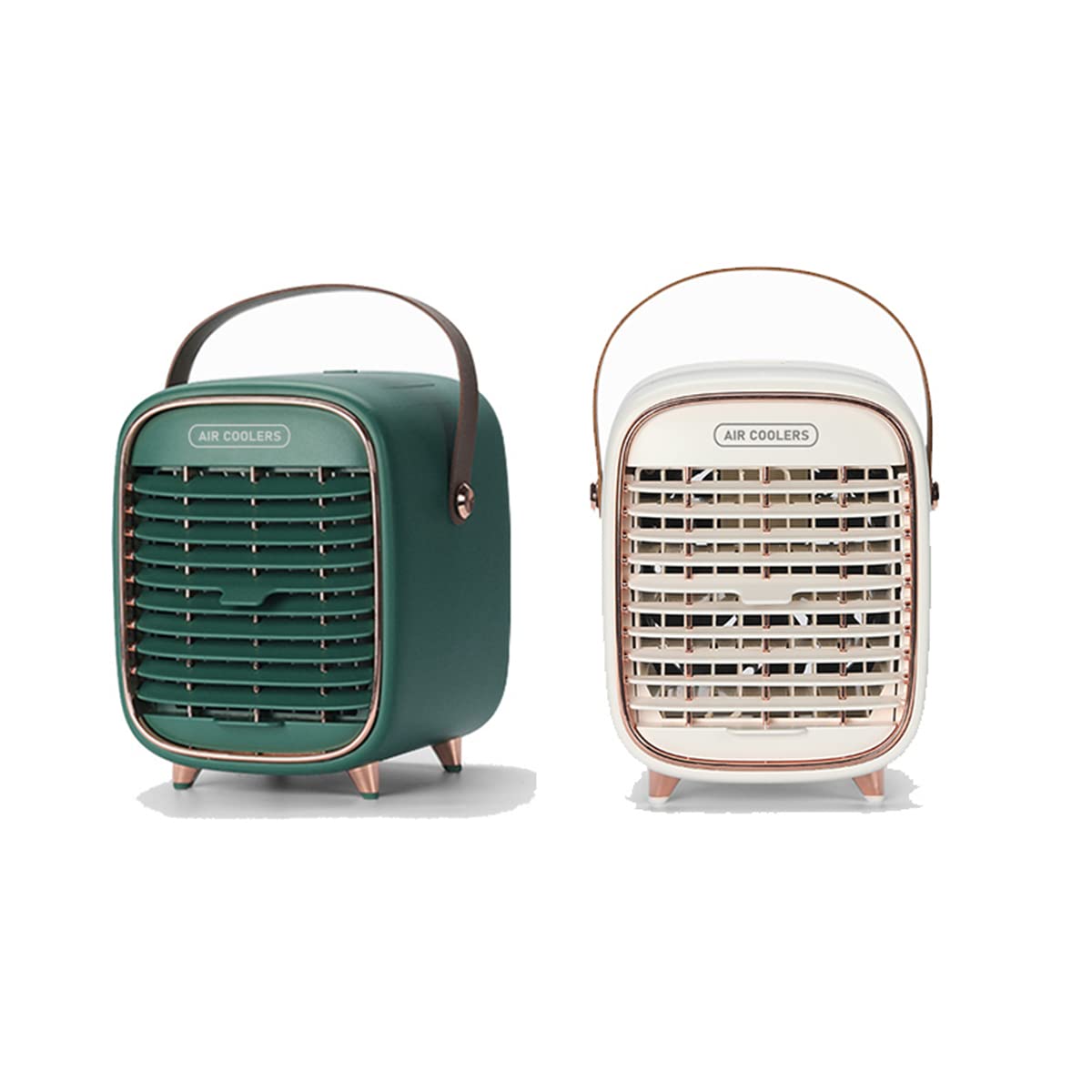 Dhaonxb 3-in-1 Portable Air Cooler with Misting Fan & Oscillation - 3 Speed Mini Air Conditioner for Home, Office, Bedroom - USB Rechargeable Cooling Fan (White+Green) | Perfect for Summer, Indoor Use, Desk Cooling & Personal Comfort