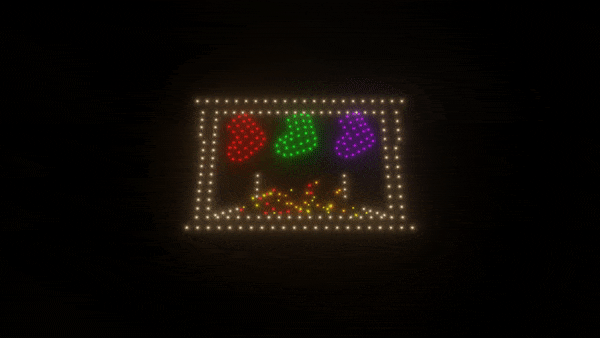 400 Drones Stunning Fireplace Animation Show - Perfect for Christmas, New Year & Winter Events