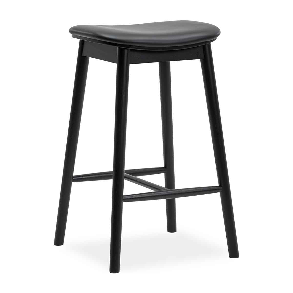 Premium Lando Leather Backless Bar Stool - Modern Counter Height Stool for Kitchen Island, Breakfast Nook & Home Bar - Comfortable PU Leather Seat with Chrome Metal Base