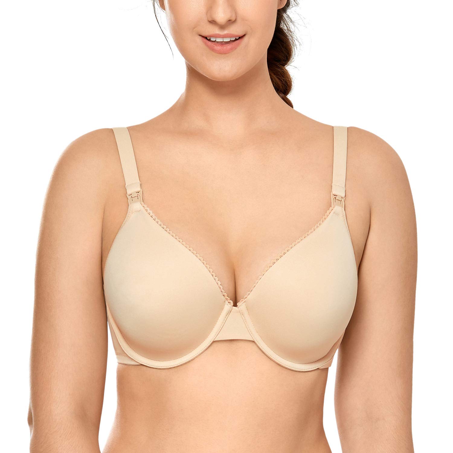 CALVENA Women's Full Sling Lightly Padded Underwire Maternity Nursing Bra for Breastfeeding - Comfortable Nursing Bra for Breastfeeding Moms, Perfect for Daytime & Nighttime Use