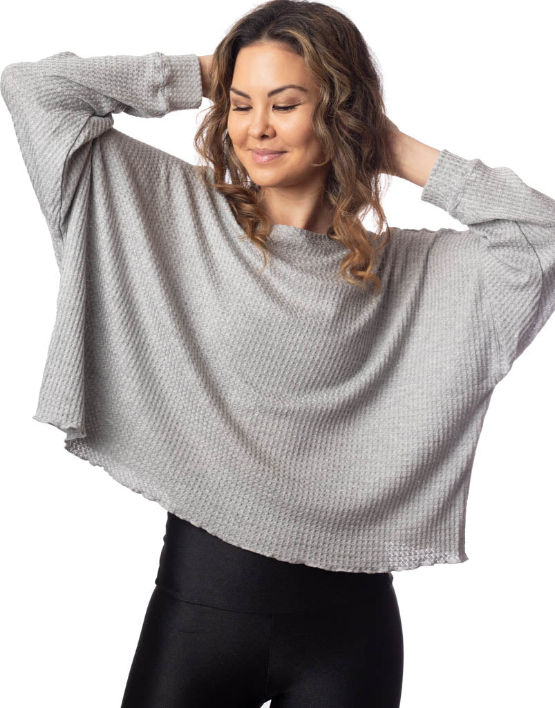 Oversized Waffle Knit Sweater for Women - Soft & Cozy Long Sleeve Pullover - Perfect for Fall & Winter Layering, Casual Outfits, and Lounge Wear