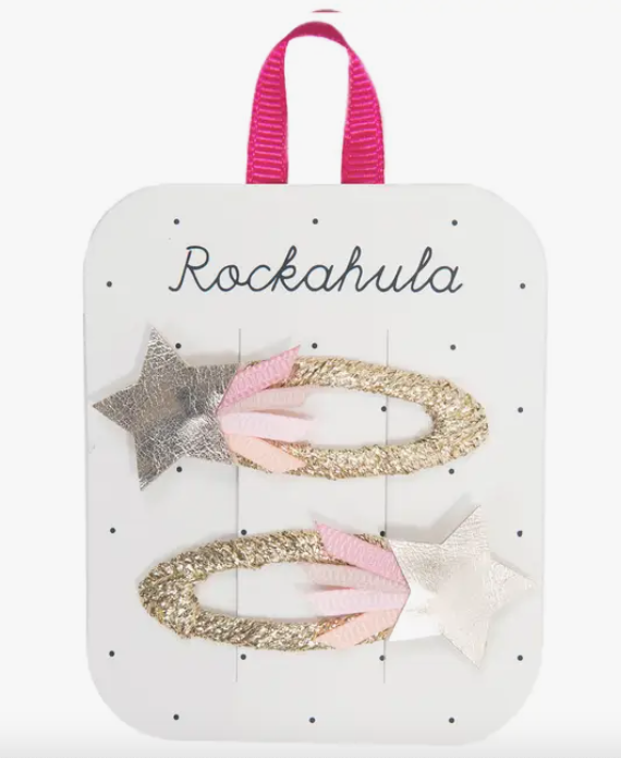 RKH Shooting Star Hair Clips for Women - Pink Hair Accessories for Girls, Teens, Adults | Perfect for School, Parties, Weddings & Everyday Style