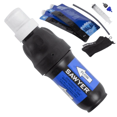 Sawyer Squeeze SP129 Portable Water Filter System - Lightweight & Fast Flow for Hiking, Camping, and Emergency Preparedness