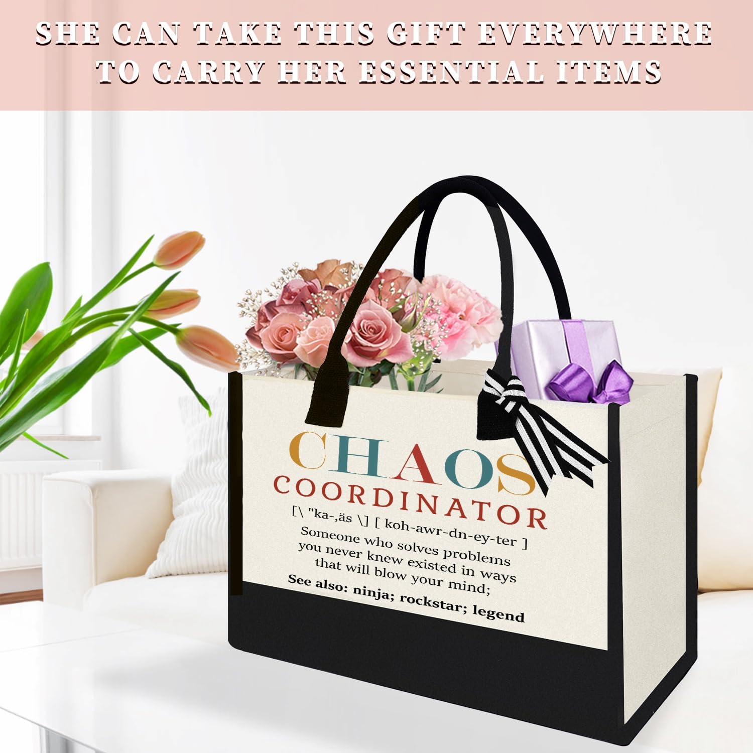 Personalized Jute Letter Tote Bag for Women - Customizable Monogram Eco-Friendly Shopping Bag - Perfect Mothers Day Gift, Christmas Present & Birthday Gift for Mom, Wife, Sister & Friends - Ideal for Grocery Shopping, Beach Trips & Daily Use