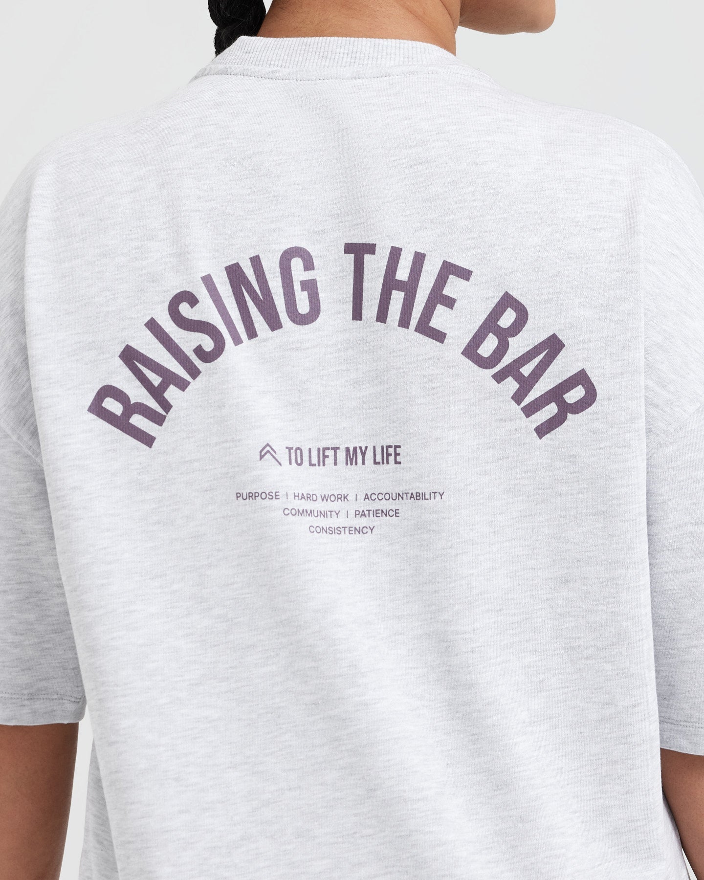 Raising The Bar Graphic Unisex T-Shirt | Light Grey Marl | Casual Streetwear for Men & Women | Perfect for Gym, Workout & Everyday Wear