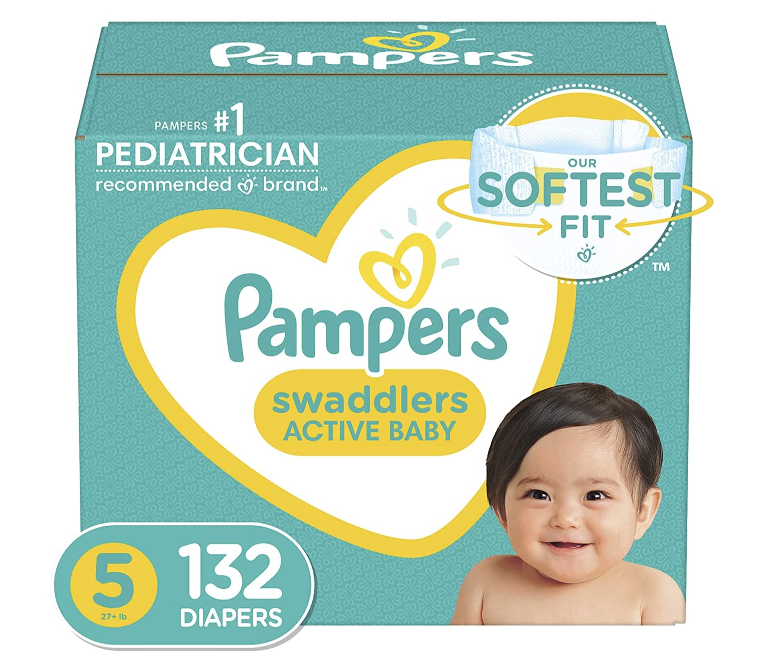 Pampers Swaddlers Overnights Diapers Size 5 (132 Count & 50 Count) with Sensitive Baby Wipes - Fragrance Free, Hypoallergenic for Overnight Protection & Gentle Skin Care - Perfect for Nighttime Use, Travel, and Diaper Bags