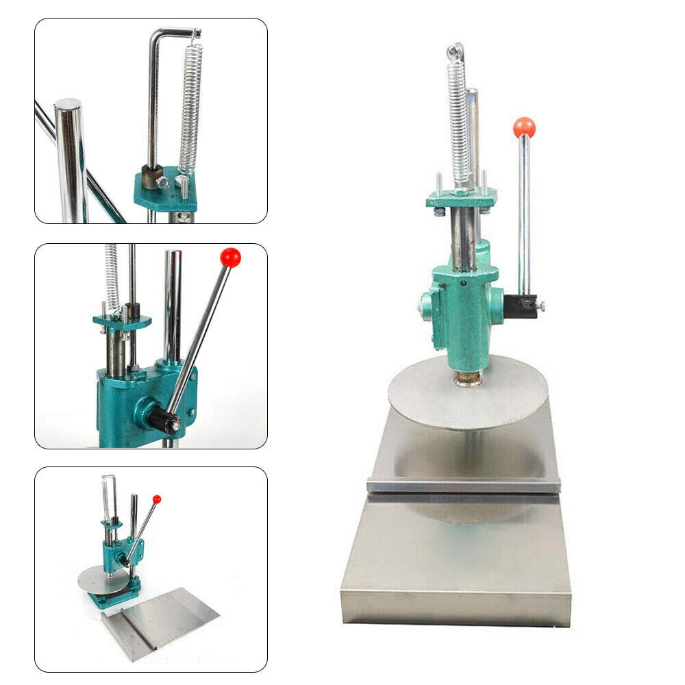 Stainless Steel Manual Pizza Dough Press Machine - Household & Commercial Kitchen Tool for Making Perfect Pizza Crusts, Pastries, Empanadas | Ideal for Home Baking, Restaurants, and Pizzerias
