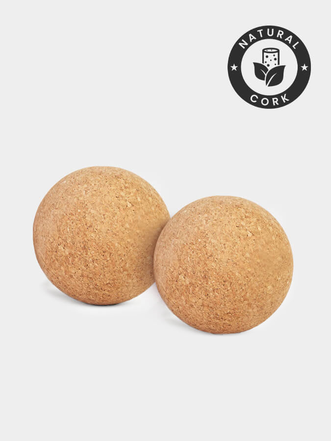 Premium Yoga Studio Cork Massage Balls - Twin Pack for Deep Tissue Therapy & Muscle Recovery - Perfect for Yoga, Pilates, and Post-Workout Relaxation