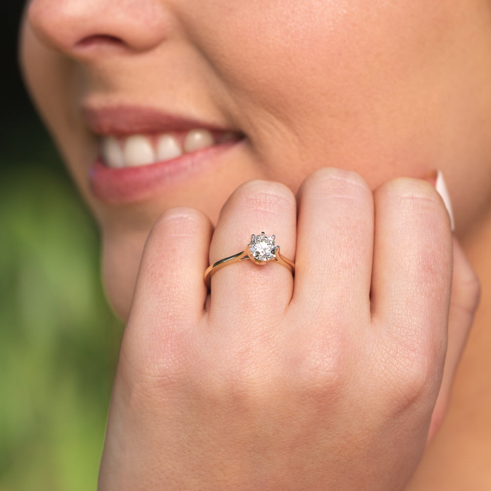 1 Carat Solitaire Diamond Ring in 9ct Yellow Gold - Elegant Engagement & Wedding Band for Women