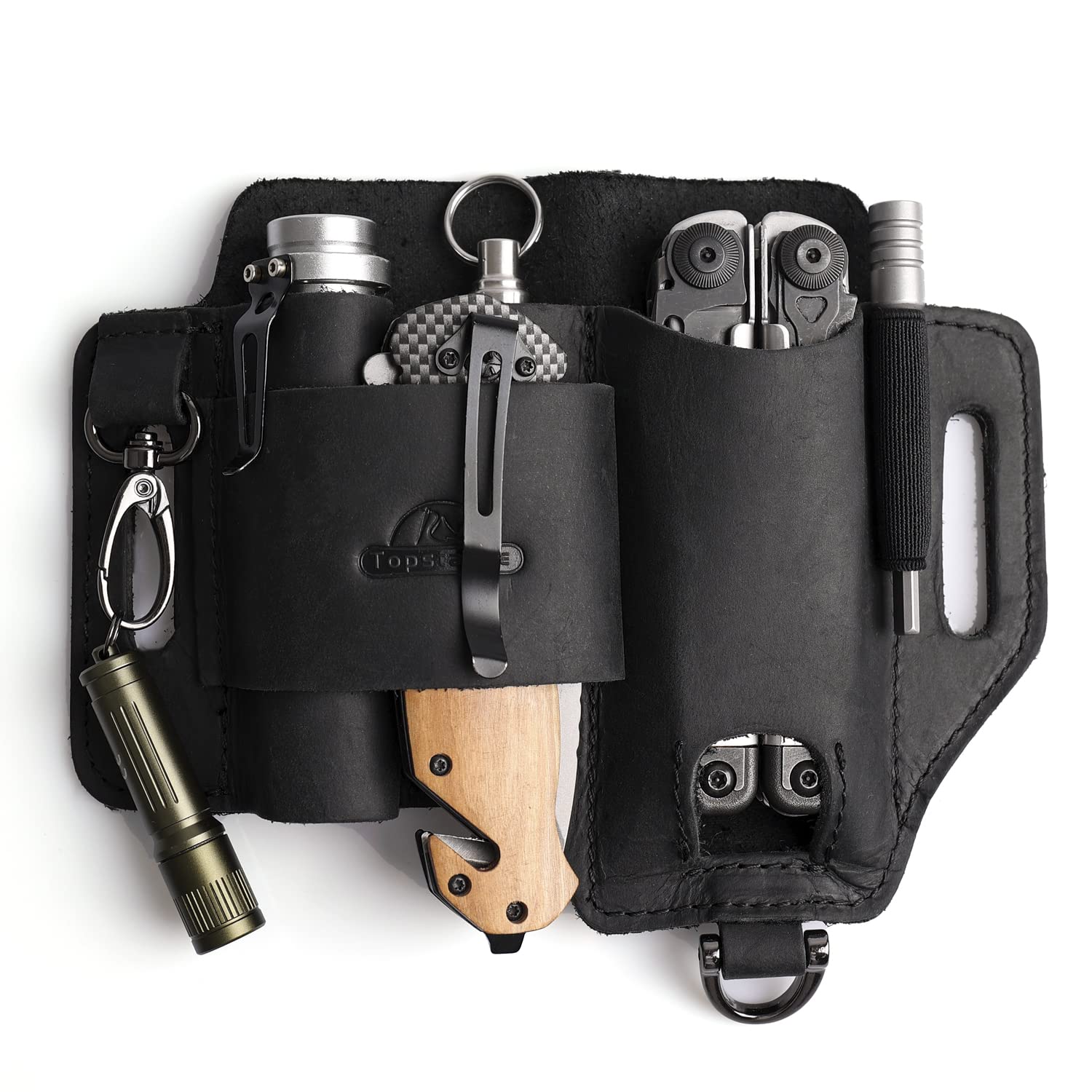 Premium Leather Multitool Sheath - EDC Belt Organizer for Leatherman & Flashlight | Durable Leather Pouch for Work, Outdoor & Everyday Carry | Perfect Men's Gift for Camping, Hiking & DIY Projects